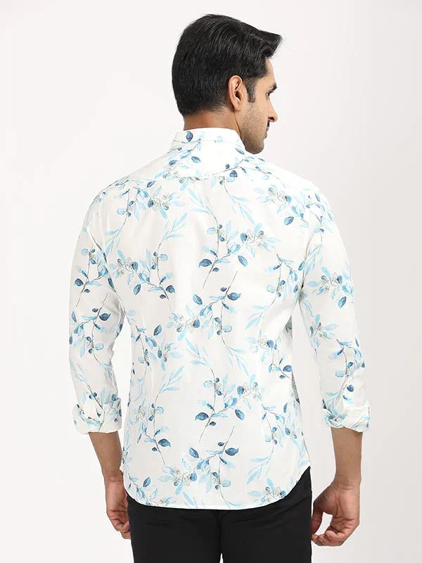 Men's Printed Full Sleeves Cotton Stretch Shirt - Image 4