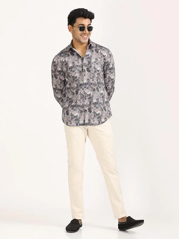 Men's Printed Full Sleeves Cotton Stretch Shirt - Image 4