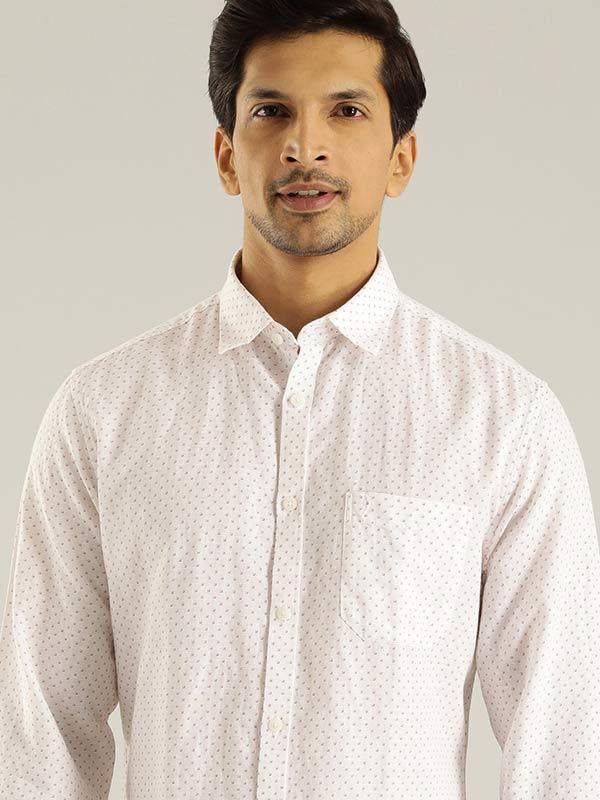 Men's Printed Full Sleeves Linen Blend Shirt