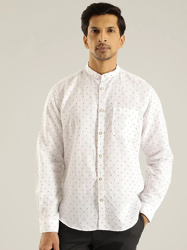 Men's Printed Full Sleeves Linen Blend Shirt - Image 5