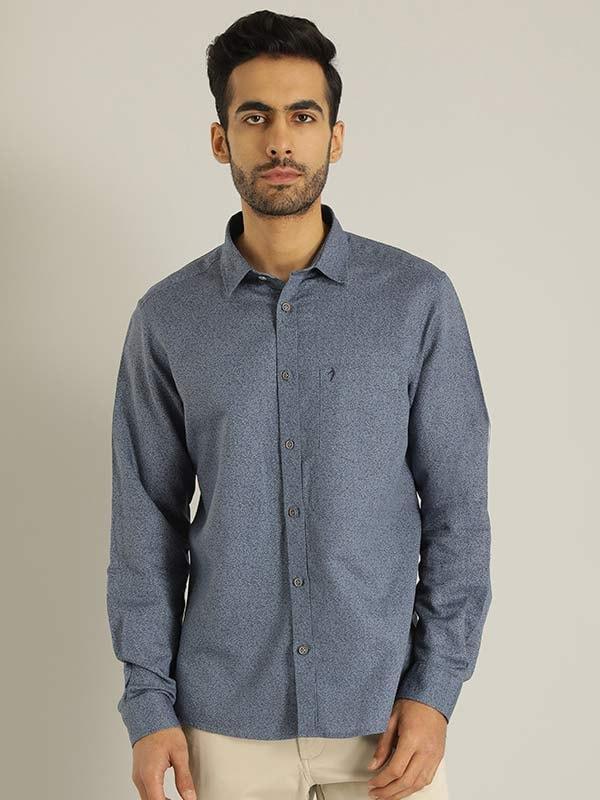 Men's Printed Full Sleeves Linen Blend Shirt