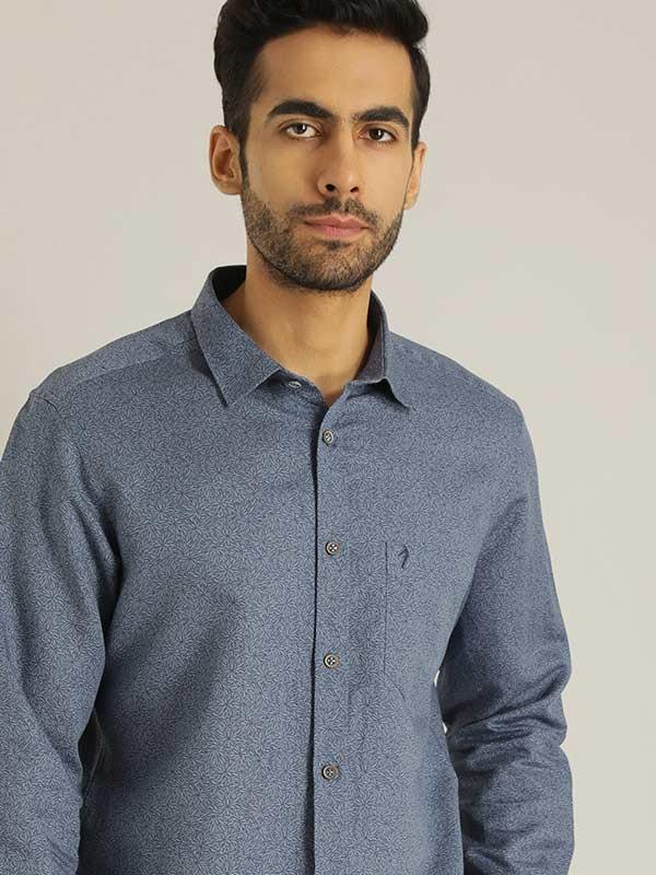 Men's Printed Full Sleeves Linen Blend Shirt - Image 2