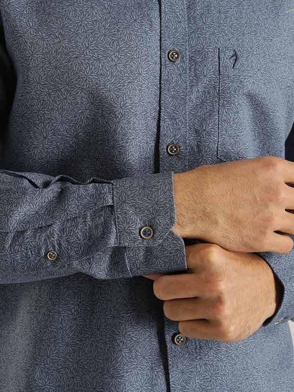 Men's Printed Full Sleeves Linen Blend Shirt - Image 4