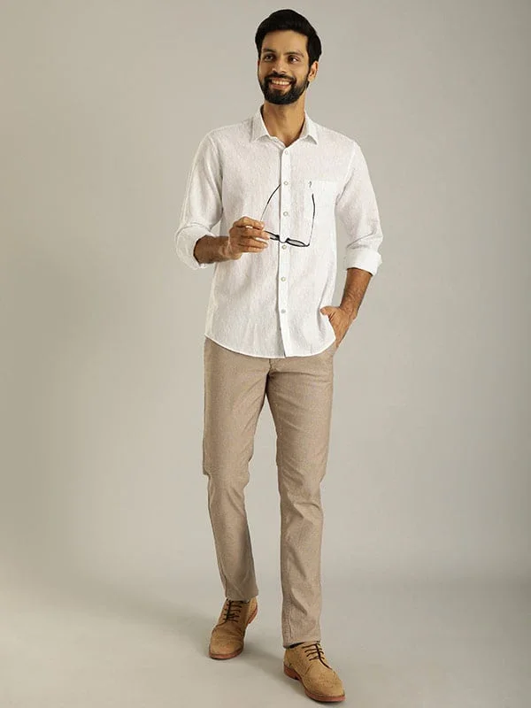 Men's Printed Full Sleeves Linen Blend Shirt - Image 4