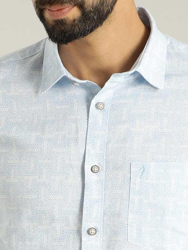Men's Printed Full Sleeves Linen Blend Shirt - Image 3