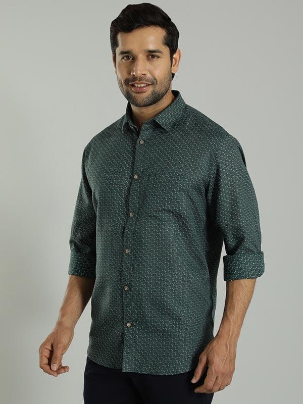 Men's Printed Full Sleeves Linen Blend Shirt - Image 3