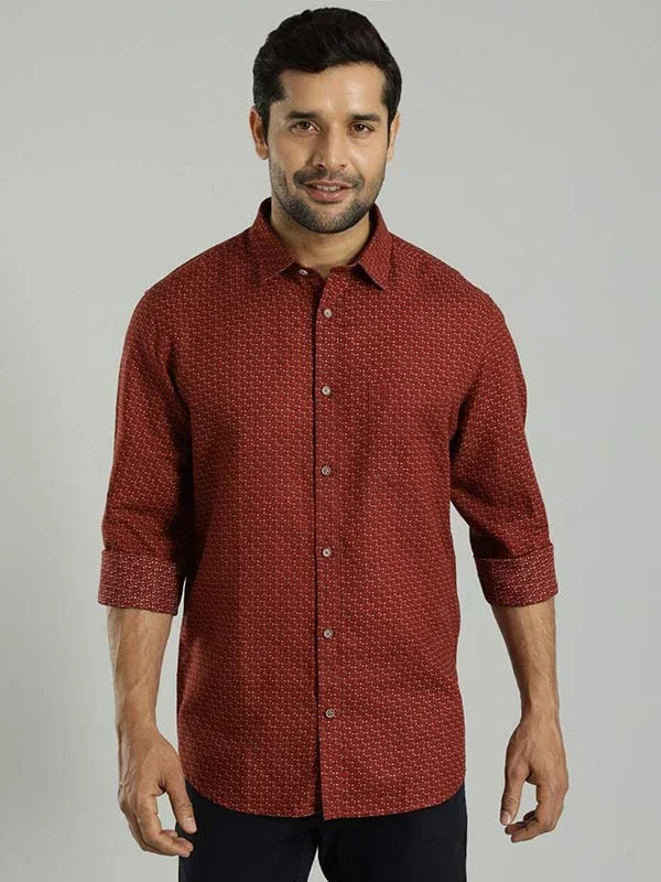 Men's Printed Full Sleeves Linen Blend Shirt - Image 5