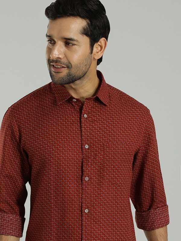 Men's Printed Full Sleeves Linen Blend Shirt - Image 6