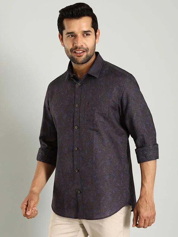 Men's Printed Full Sleeves Linen Blend Shirt - Image 3