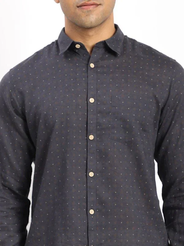 Men's Printed Full Sleeves Linen Blend Shirt - Image 3