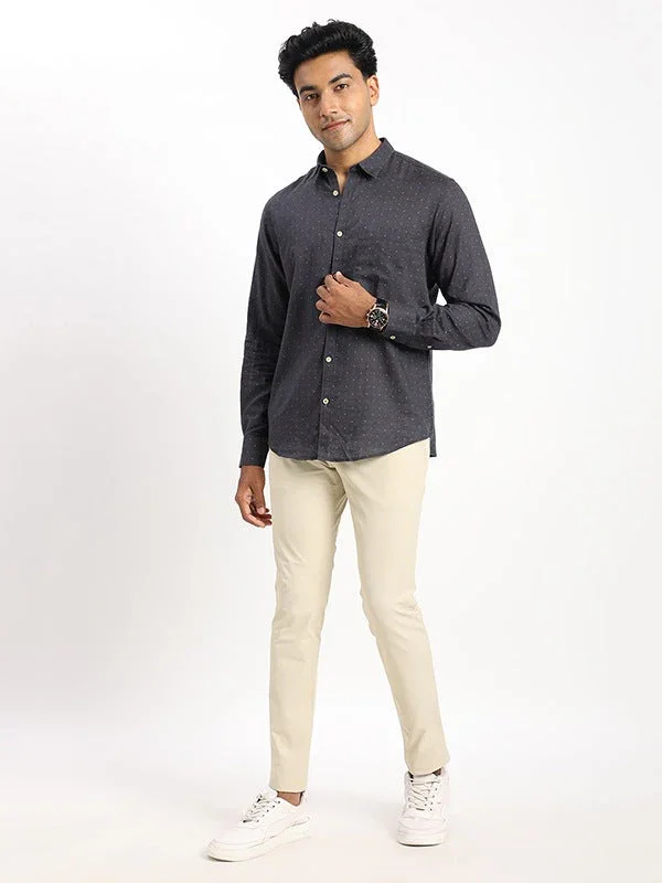 Men's Printed Full Sleeves Linen Blend Shirt - Image 5