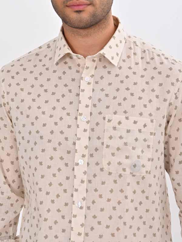 Men's Printed Full Sleeves Linen Blend Shirt - Image 3