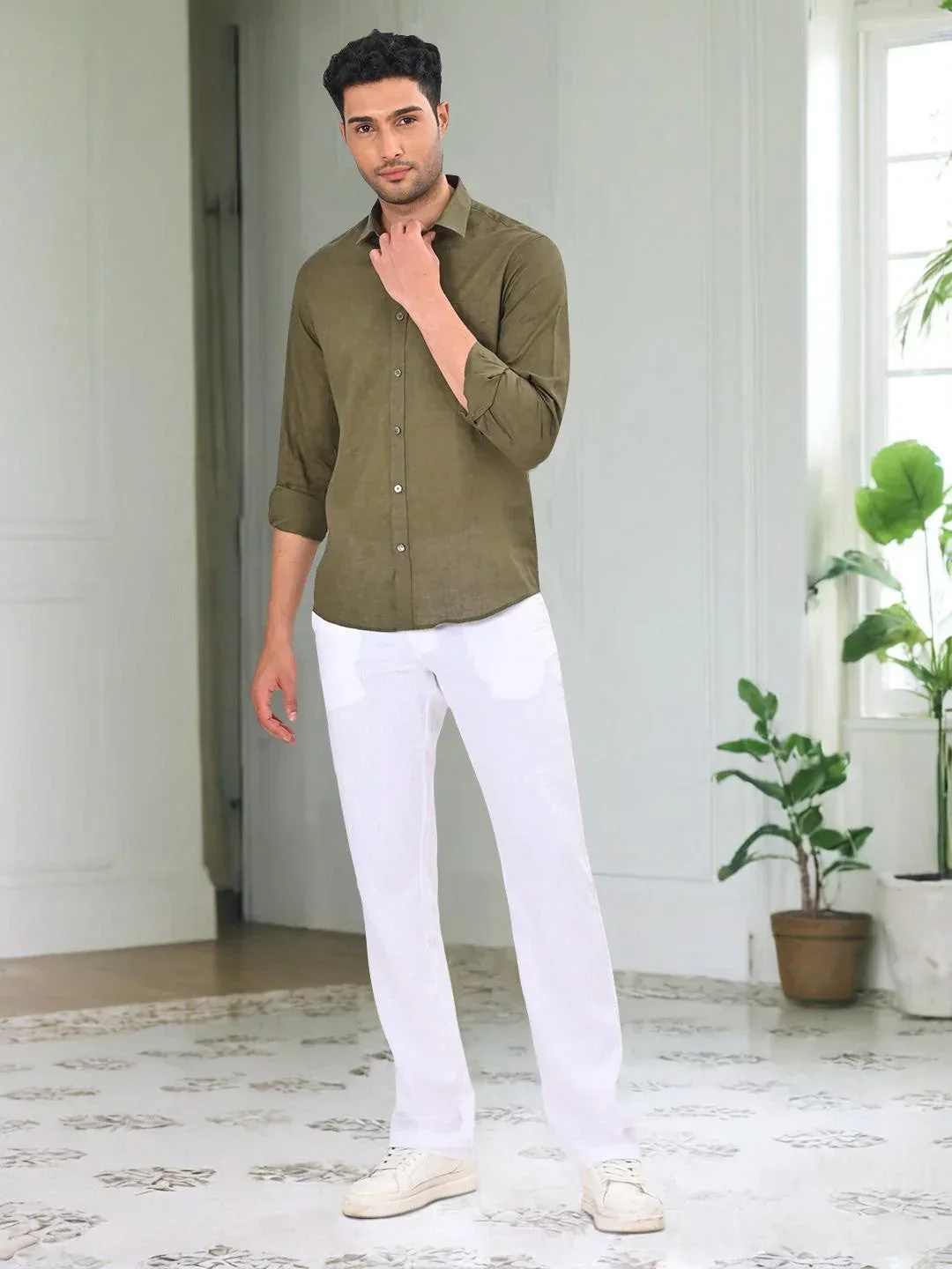 Men's Printed Full Sleeves Linen Blend Shirt - Image 5