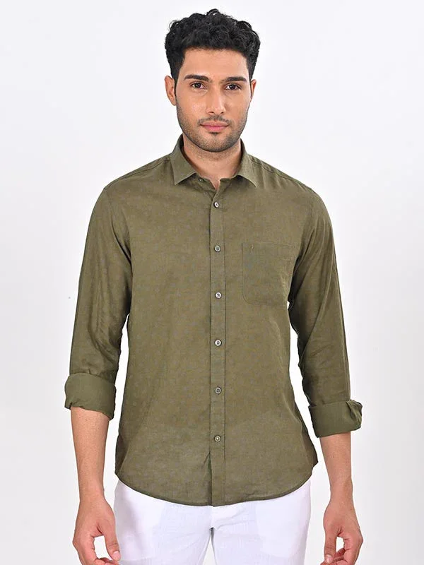 Men's Printed Full Sleeves Linen Blend Shirt - Image 6