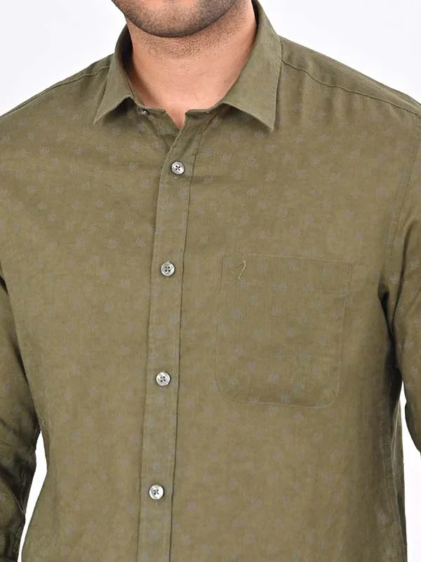 Men's Printed Full Sleeves Linen Blend Shirt - Image 7
