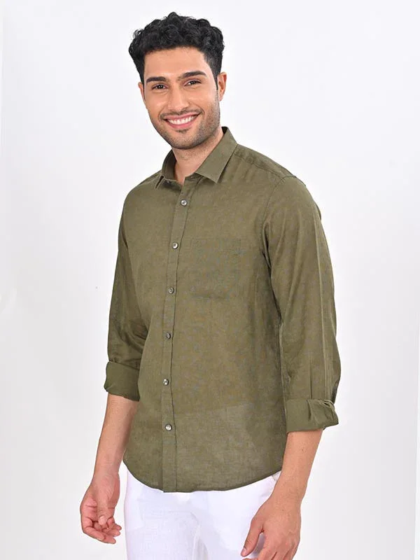 Men's Printed Full Sleeves Linen Blend Shirt - Image 8