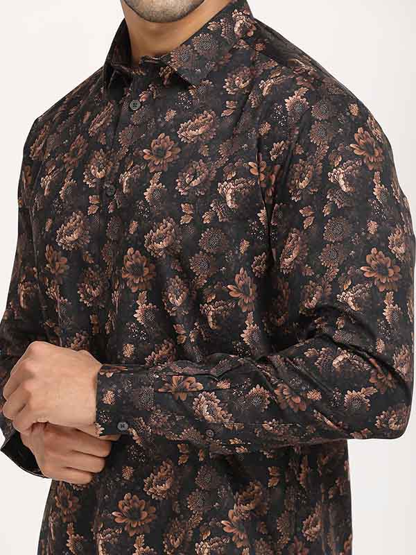 Men's Printed Full Sleeves Linen Blend Shirt - Image 2