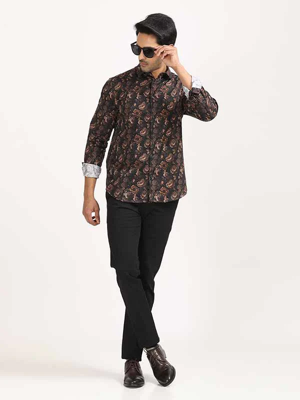Men's Printed Full Sleeves Linen Blend Shirt - Image 3