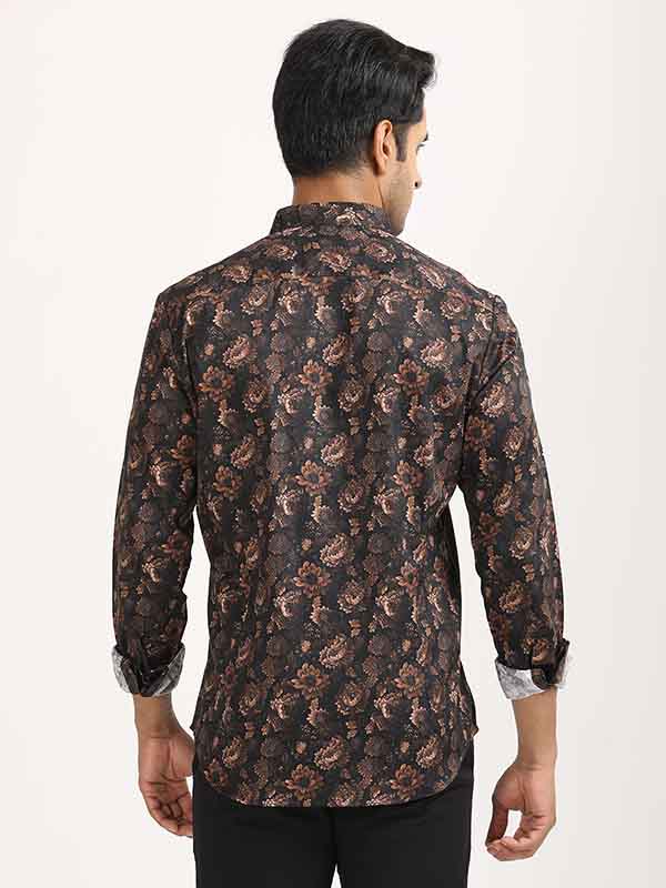 Men's Printed Full Sleeves Linen Blend Shirt - Image 4