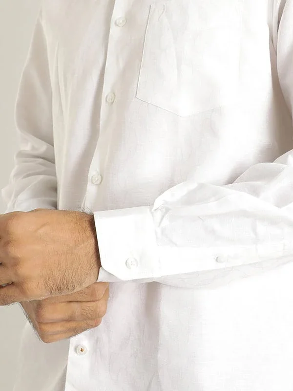 Men's Printed Full Sleeves Linen Shirt - Image 4