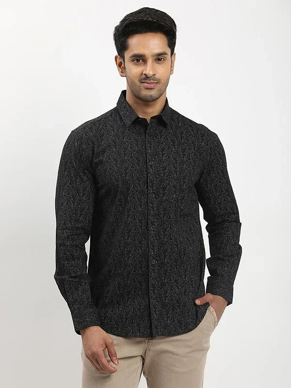 Men's Printed Full Sleeves Polyester Blend Shirt