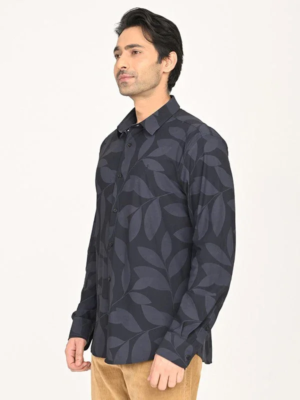 Men's Printed Full Sleeves Polyester Blend Shirt - Image 2