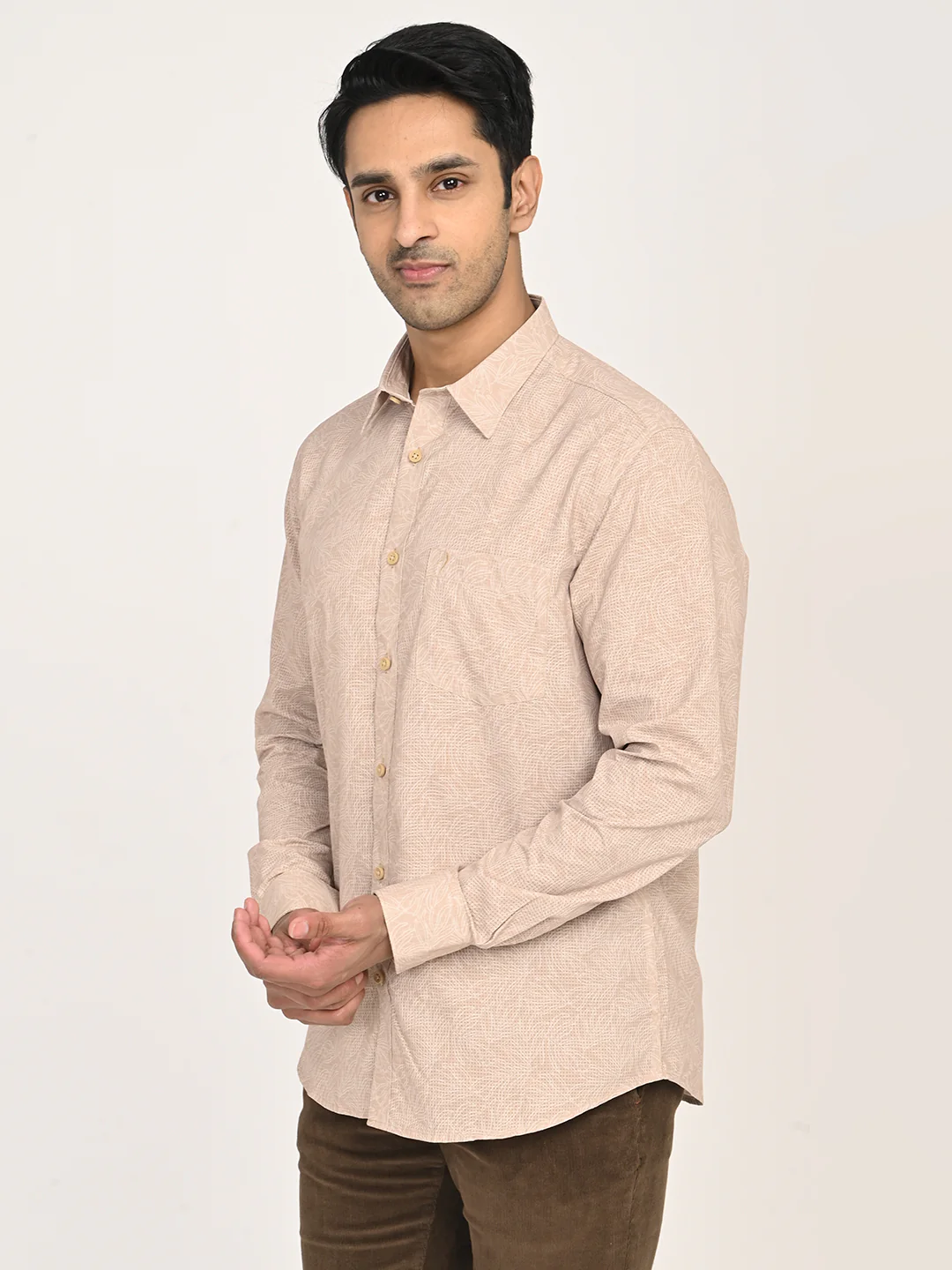 Men'ss Printed Full Sleeves Polyester Shirt - Image 2