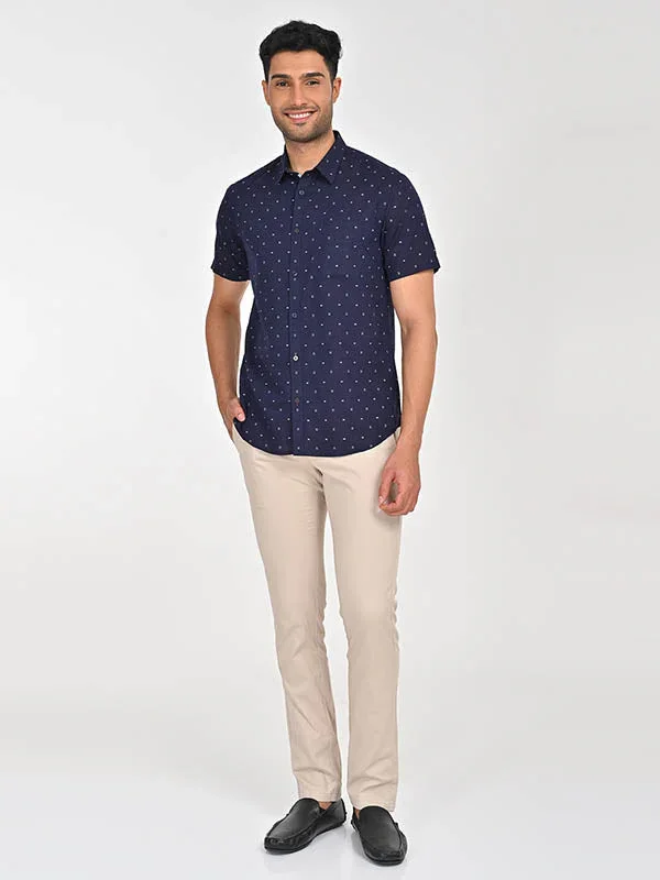 Men's Printed Half Sleeves Cotton Blend Shirt - Image 4