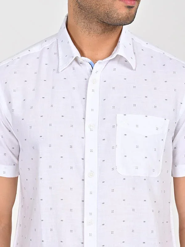 Men's Printed Half Sleeves Cotton Blend Shirt - Image 7