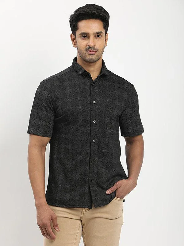 Men's Printed Half Sleeves Cotton Blend Shirt