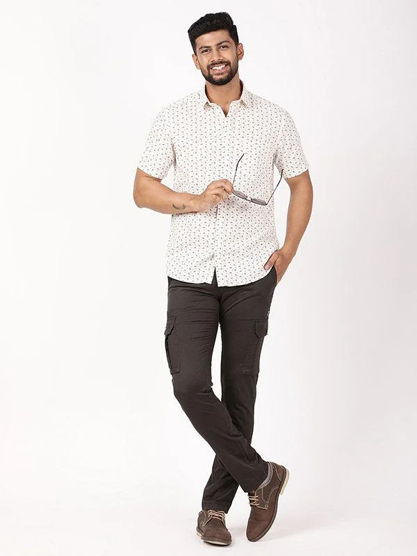 Men's Printed Half Sleeves Cotton Blend Shirt - Image 5
