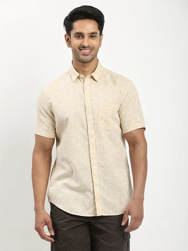 Men's Printed Half Sleeves Cotton Blend Shirt