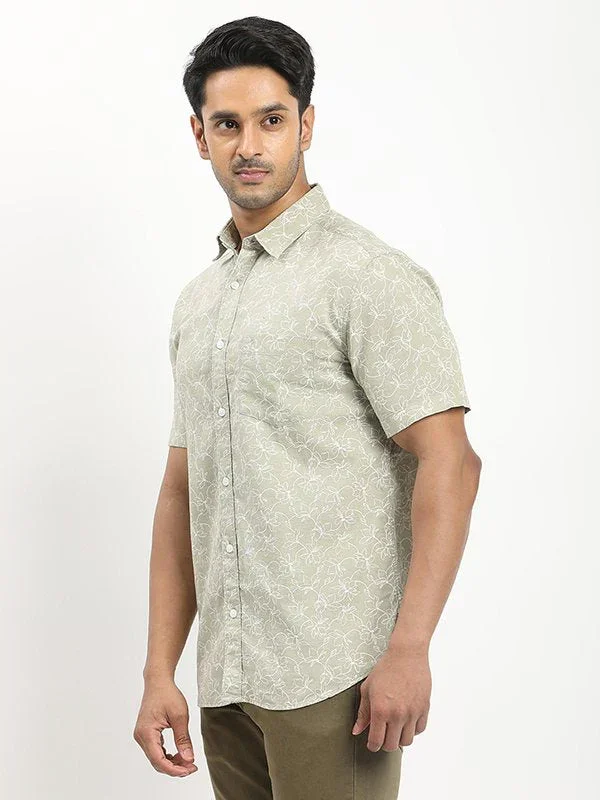 Men's Printed Half Sleeves Cotton Blend Shirt - Image 7