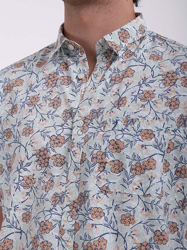 Men's Printed Half Sleeves Cotton Shirt - Image 3