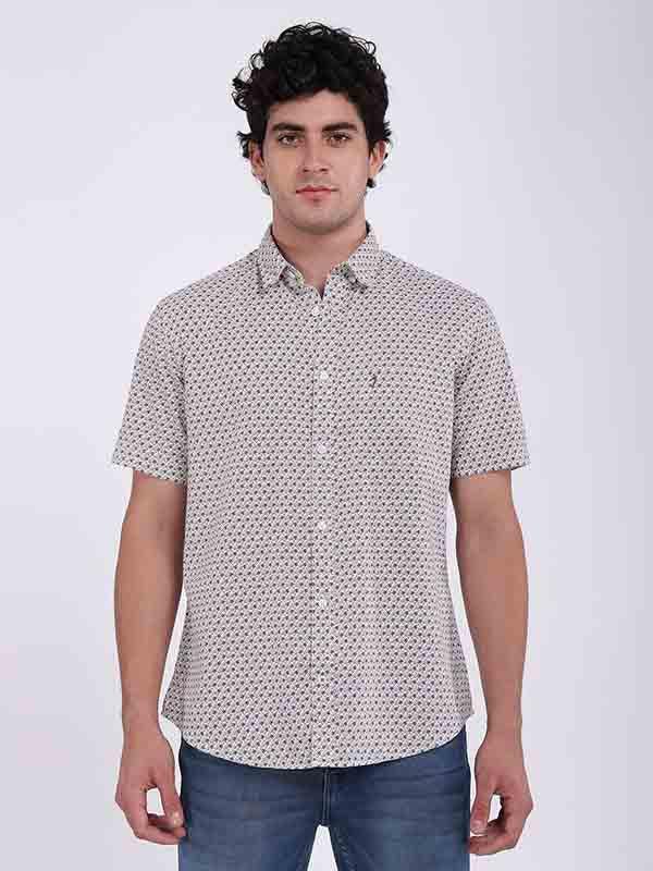 Men's Printed Half Sleeves Cotton Shirt