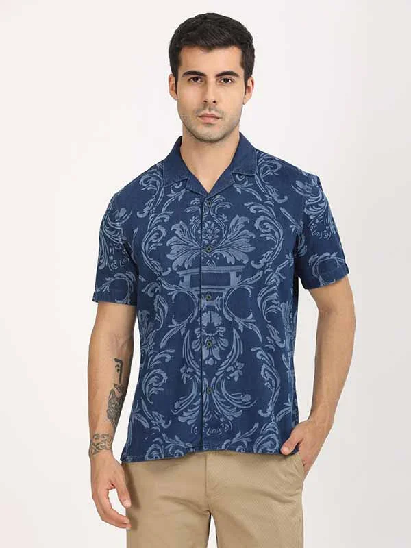 Men's Printed Half Sleeves Cotton Shirt