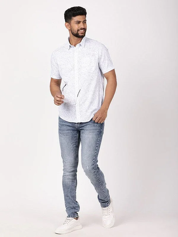 Men's Printed Half Sleeves Cotton Shirt - Image 10