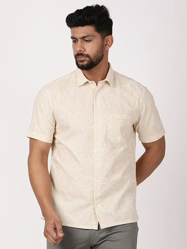Men's Printed Half Sleeves Cotton Shirt