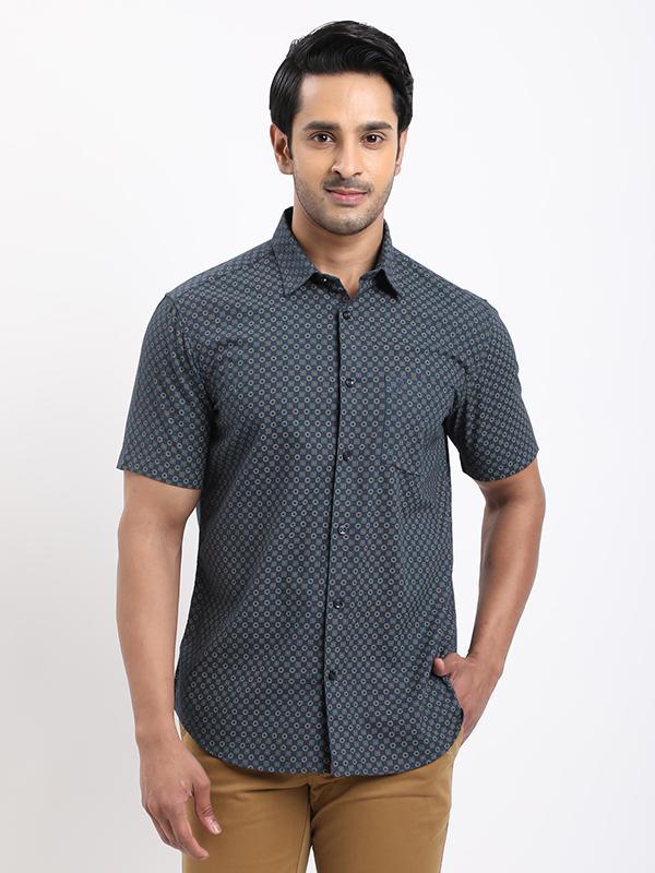 Men's Printed Half Sleeves Cotton Shirt