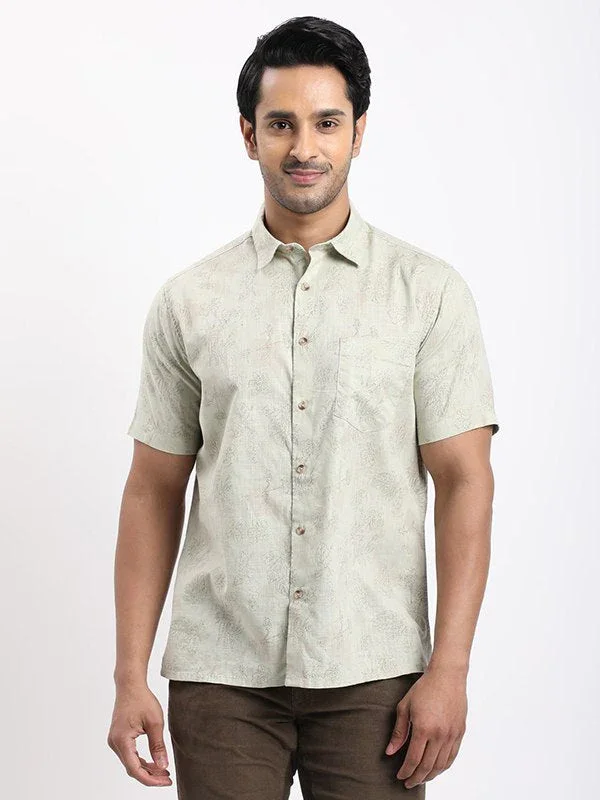 Men's Printed Half Sleeves Cotton Shirt