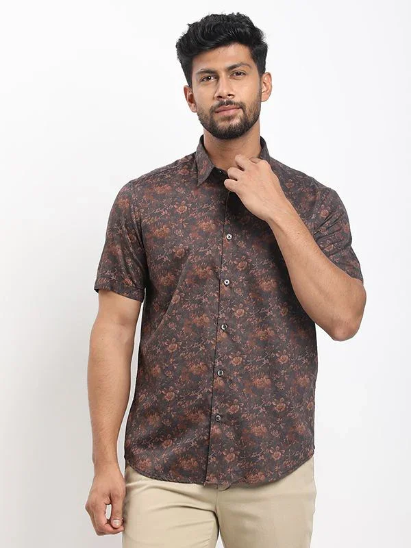 Men's Printed Half Sleeves Cotton Shirt
