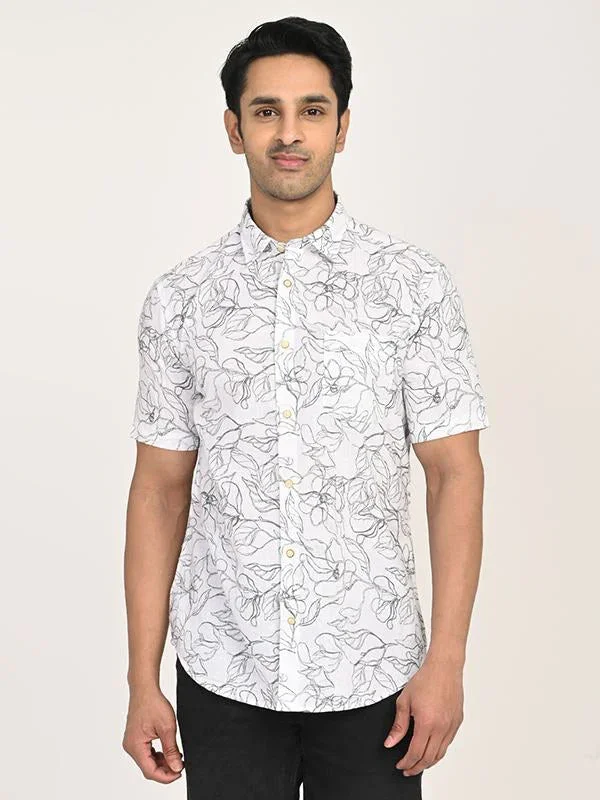 Men's Printed Half Sleeves Cotton Shirt