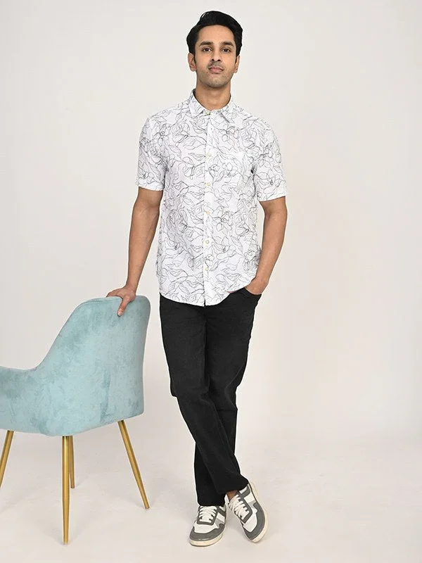 Men's Printed Half Sleeves Cotton Shirt - Image 5