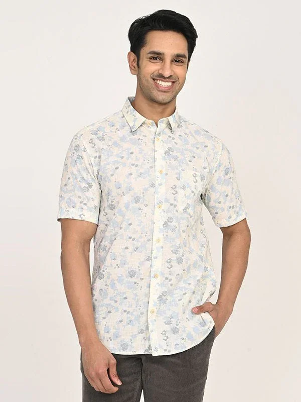 Men's Printed Half Sleeves Cotton Shirt