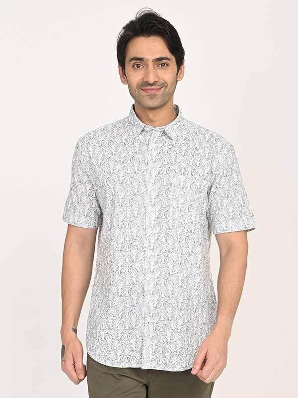 Men's Printed Half Sleeves Cotton Shirt
