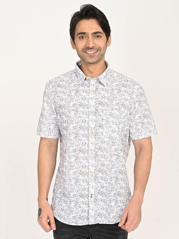 Men's Printed Half Sleeves Cotton Shirt