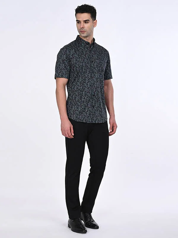 Men's Printed Half Sleeves Cotton Stretch Shirt - Image 3