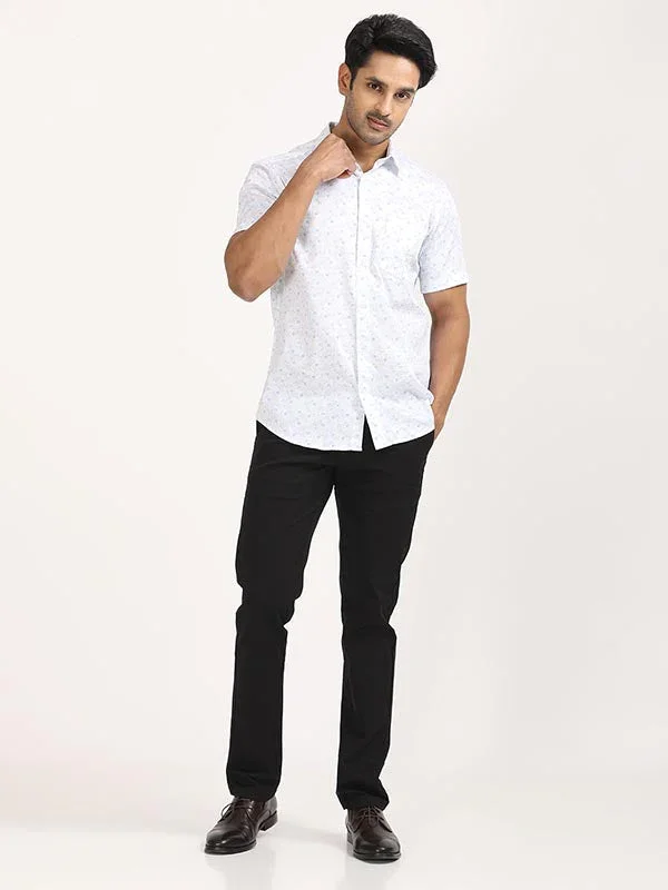 Men's Printed Half Sleeves Cotton Stretch Shirt - Image 3