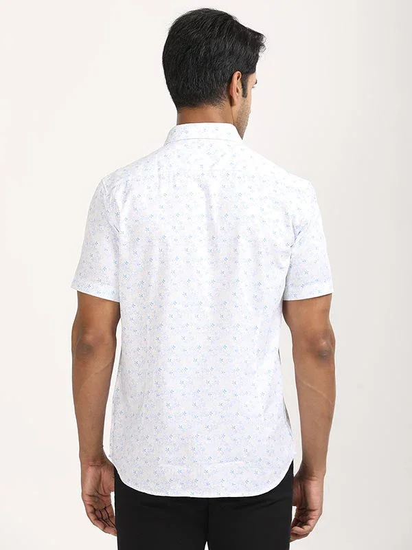 Men's Printed Half Sleeves Cotton Stretch Shirt - Image 4