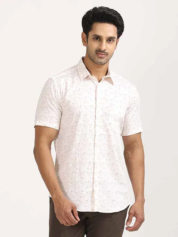 Men's Printed Half Sleeves Cotton Stretch Shirt - Image 5